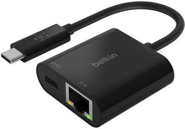 Alt view image 6 of 11 - Belkin USB-C to Ethernet + Charge Adapter INC001BKBL