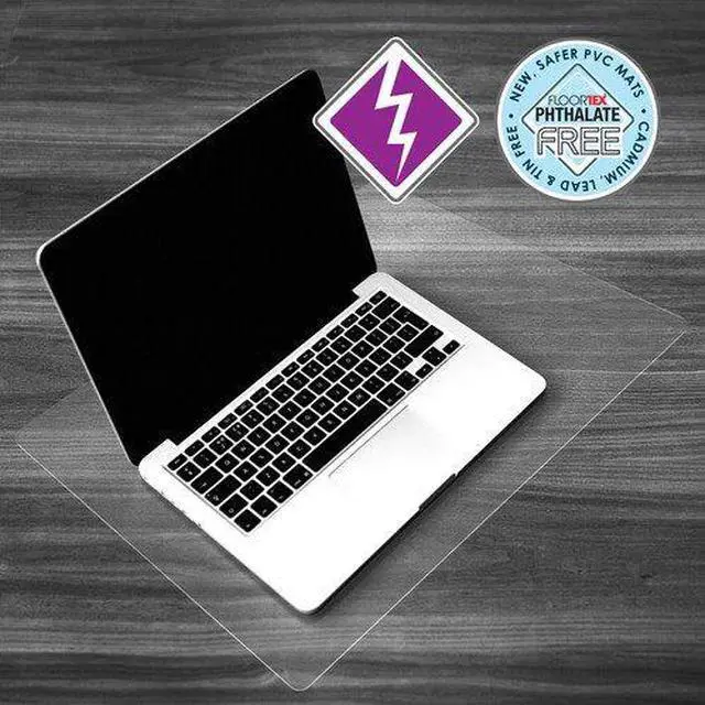 Alt view image 3 of 4 - Desktex Anti-Static Desk Pad - 36" Width x 20" Depth - Polyvinyl Chloride (PVC) - Clear FLRFBDE32036V