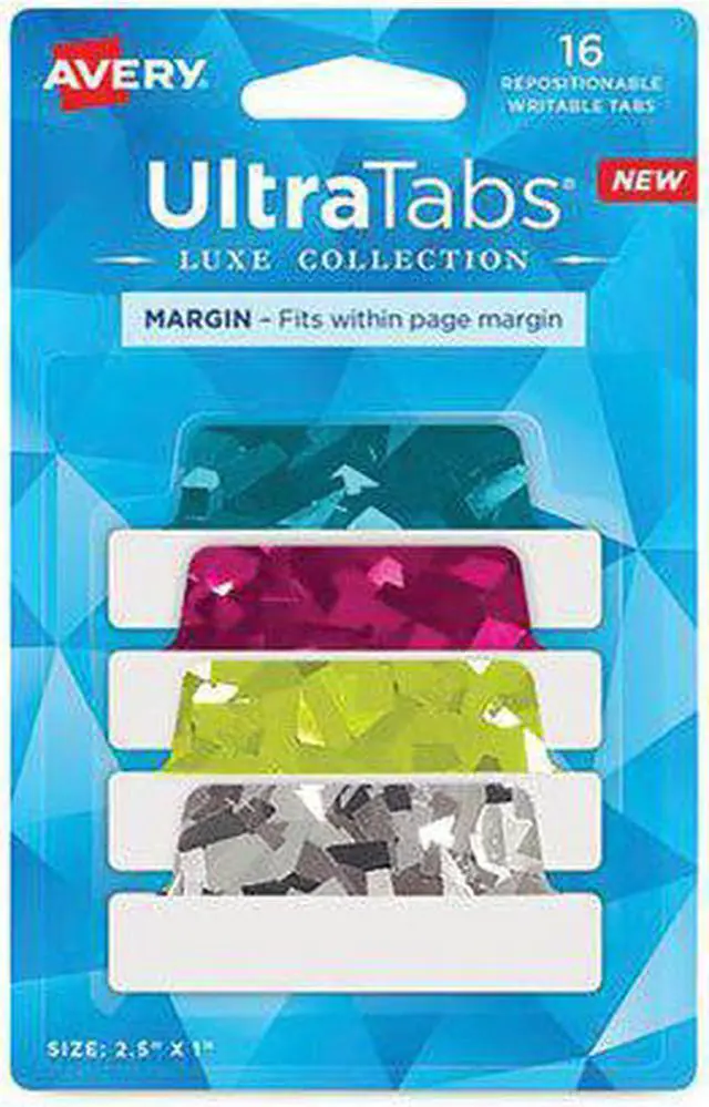 Main image of Avery Ultra Tabs Luxe Coll Tabs, 1/5-Cut Tabs, Assorted Jewel, 16/PK (AVE74147)