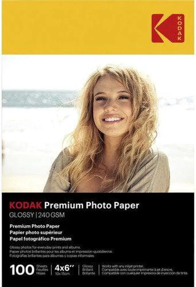 Alt view image 4 of 6 - Kodak Photo Paper, Glossy, Inkjet, 4"x6" , 100/PK, White (KOD41175)