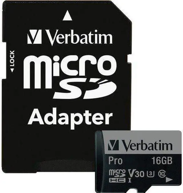 Alt view image 6 of 7 - Verbatim Memory Card microSDHC w/Adapter 16GB BK/GY 47040