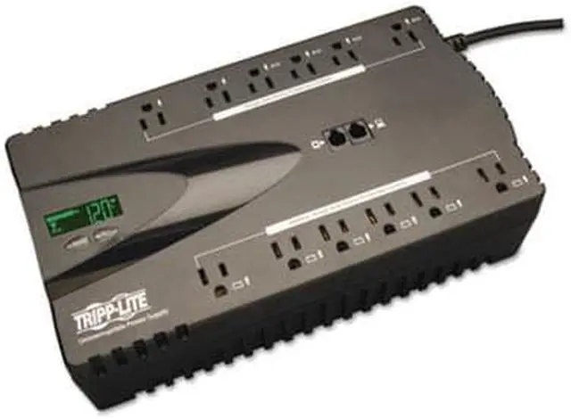 Alt view image 3 of 5 - Tripp Lite UPS 850VA 425W Eco Green Battery Back Up LCD 120V USB RJ11 PC 12 Outlet