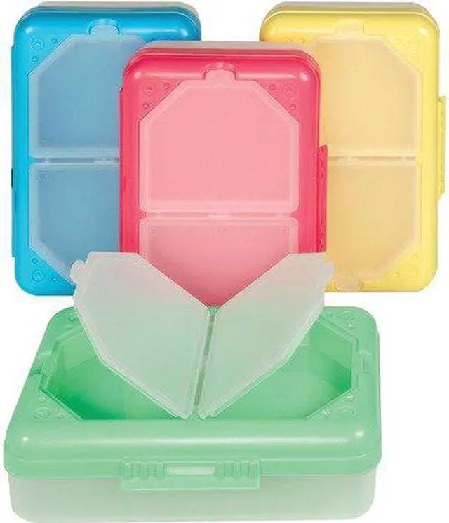 Alt view image 4 of 4 - C-Line Poly 3-Compartment Storage Box with Snap Lid, 1 Storage Box, Color May Vary (48500)