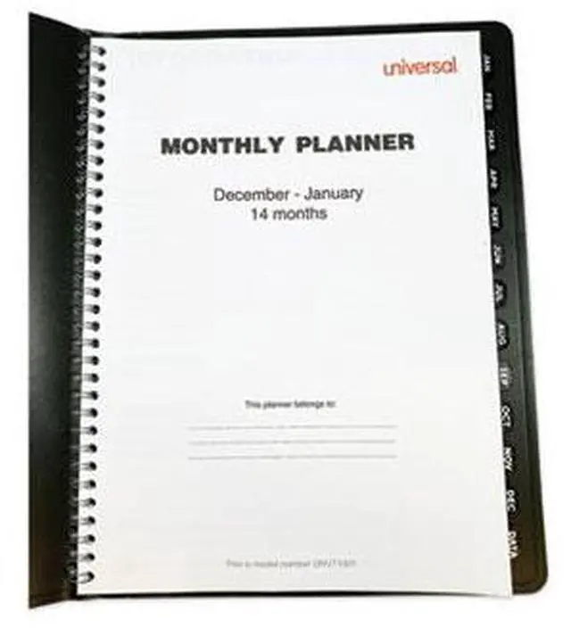 Alt view image 14 of 16 - Universal Monthly Planner 11 x 8 Black 2022 71001