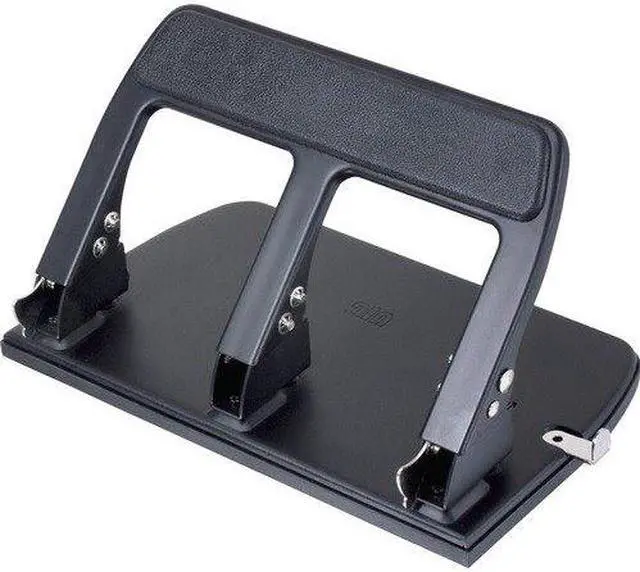 Alt view image 12 of 20 - Officemate Heavy-Duty Punch 3HP 9/32" Holes 40 Sht Cap. Metal Black 90089