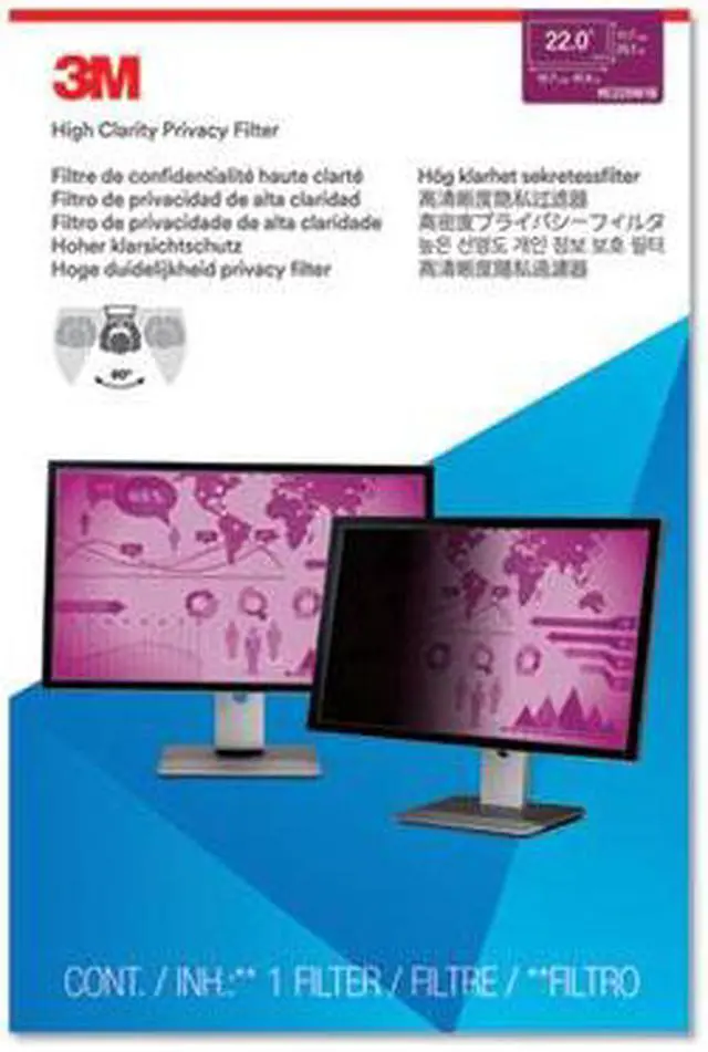 Alt view image 18 of 20 - 3M High Clarity Privacy Filters for 22" Widescreen LCD, 16:10 Aspect Ratio