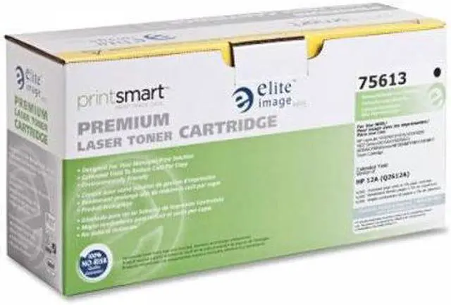 Alt view image 10 of 12 - Elite Image Compatible Black Toner Cartridge (Alternative for HP 12A/Q2612A)