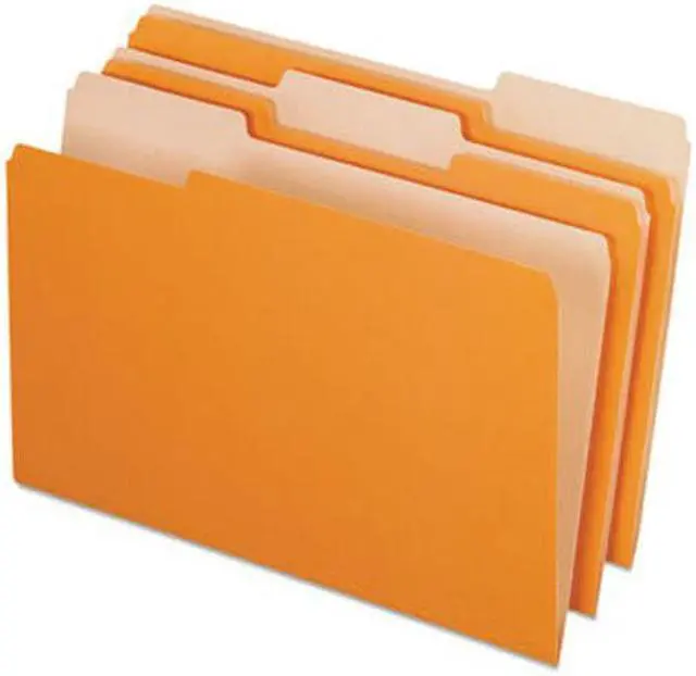 Alt view image 5 of 7 - Pendaflex Interior File Folders 1/3 Cut Top Tab Legal Orange 100/Box 435013ORA