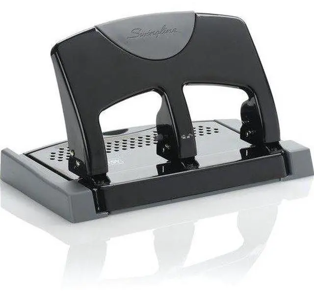 Alt view image 16 of 20 - Swingline 45-Sheet SmartTouch Three-Hole Punch 9/32" Holes Black/Gray 74136