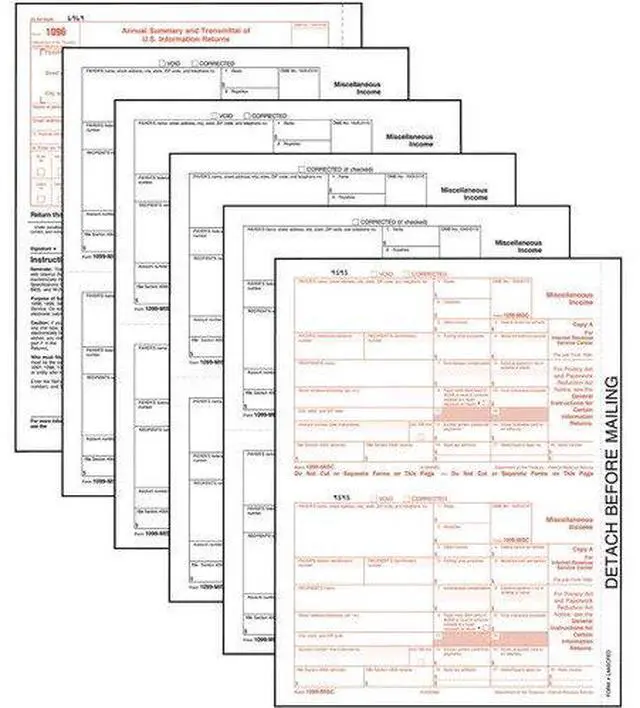 Alt view image 2 of 6 - 5-Part 1099-MISC Tax Forms, 8.5 x 11, 50/Pack 22993MISC
