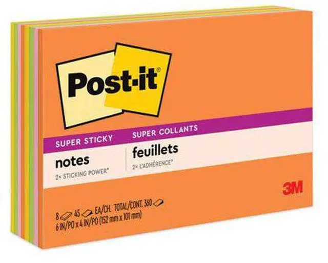 Alt view image 14 of 20 - Post-it Meeting Notes in Rio de Janeiro Colors 6 x 4 45-Sheet 8/Pack 6445SSP