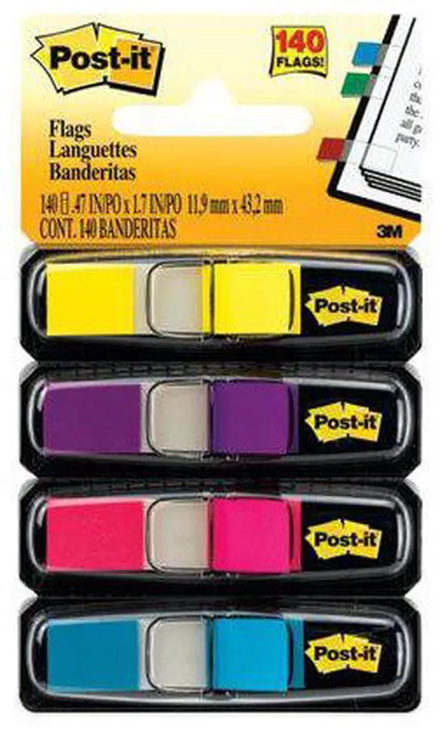 Alt view image 15 of 20 - 3M 6834AB Small Flags in Dispensers Four Bright Colors 35 per Color 4 Dispensers Pack