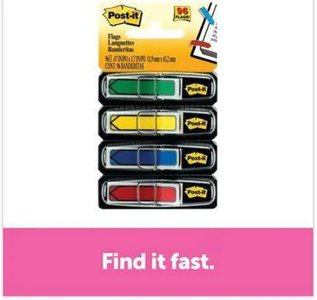 Alt view image 20 of 20 - Post-it Arrow 1/2" Page Flags Blue/Green /Red/Yellow 24/Color 96-Flags/Pack