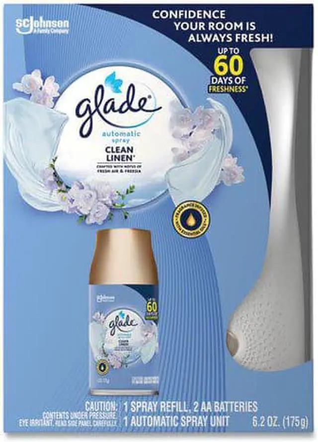Alt view image 10 of 15 - Glade Automatic Air Freshener Starter Kit Spray Unit & Refill Clean Linen