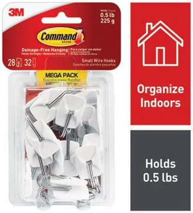 Alt view image 9 of 13 - Command Hook,Small,Wire,28/Pk,Wh 17067MPES