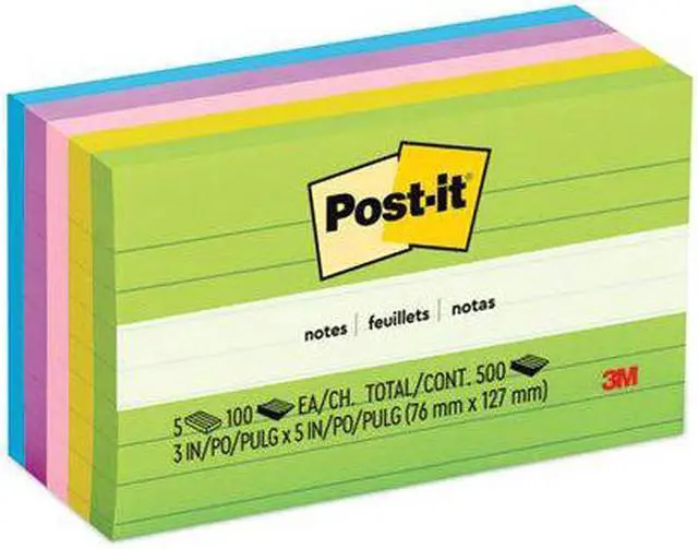 Alt view image 7 of 17 - Post-it Original Pads in Jaipur Colors 3 x 5 Lined 100-Sheet 5/Pack 6355AU