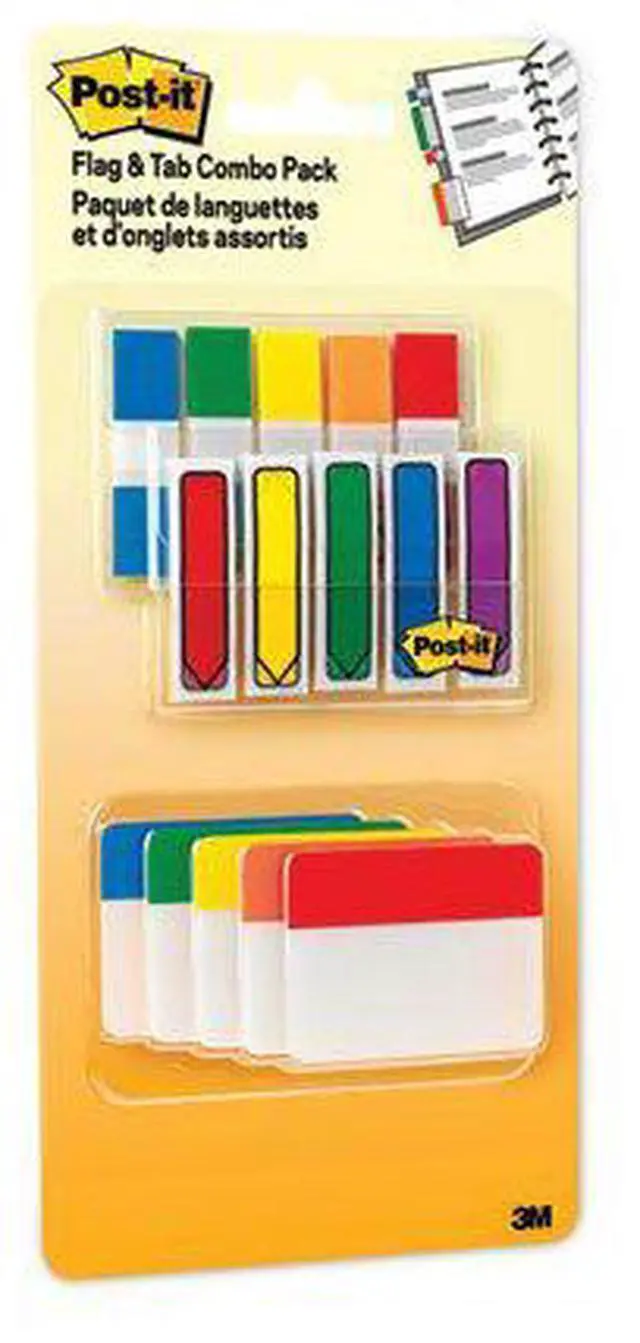 Alt view image 7 of 17 - Post-It Flags and Tabs Combo Pack, Assorted Primary Colors, 230/Pack 686XLP