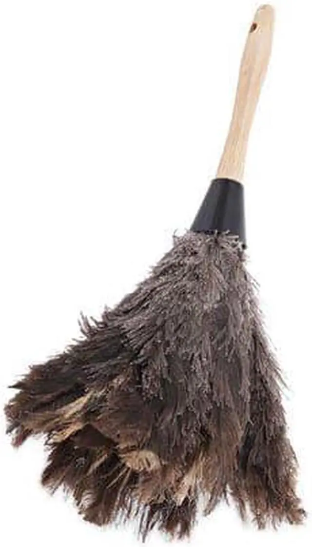Alt view image 11 of 19 - Boardwalk UNS14FD Professional Ostrich Feather Duster, Gray, 14 Inch , Wood Handle
