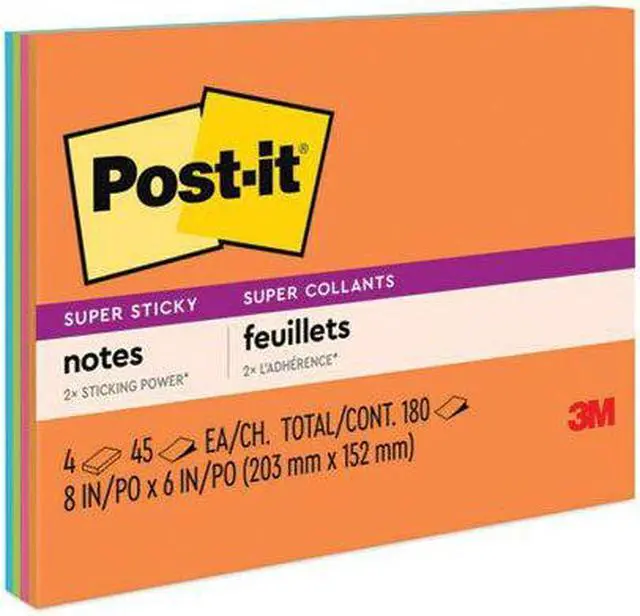 Alt view image 6 of 10 - Post-it Super Sticky Meeting Notes in Rio de Janeiro Colors 8 x 6 45-Sheet 4