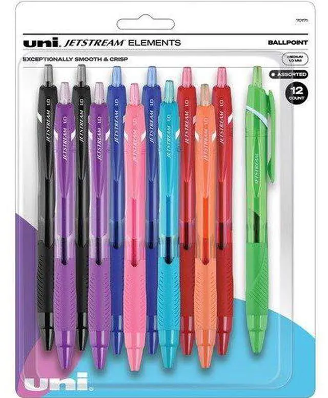 Alt view image 3 of 17 - Uni-ball Jetstream Elements Ballpoint Pen Medium 1 mm Assorted Ink 12 Pack 70171