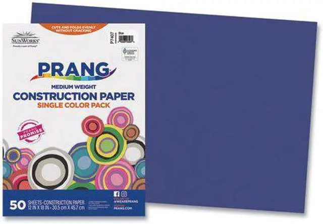 Alt view image 4 of 5 - Sunworks Construction Paper, 58lb, 12 X 18, Blue, 50/Pack 7407