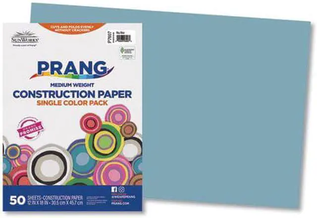 Alt view image 7 of 8 - Sunworks Construction Paper, 58lb, 12 X 18, Sky Blue, 50/Pack 7607