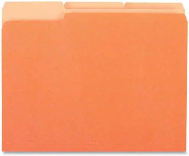 Alt view image 3 of 5 - File Folders, 1/3 Cut One-Ply Top Tab, Letter, Orange/Light Orange, 100/Bx