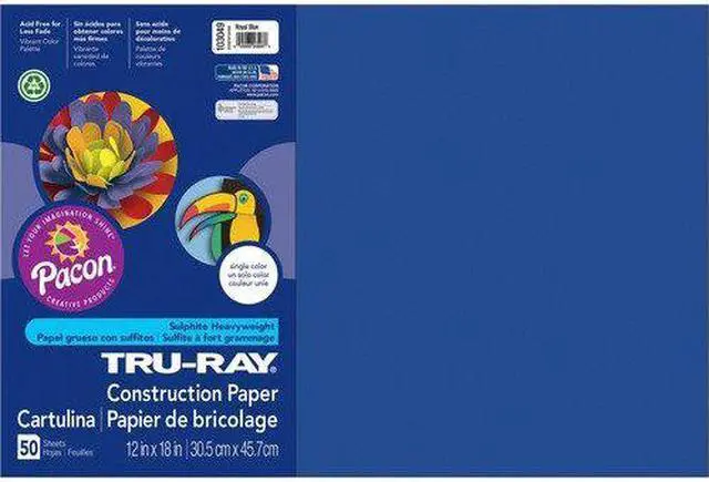 Alt view image 4 of 4 - Tru-Ray Construction Paper, 76lb, 12 x 18, Royal Blue, 50/Pack 103049