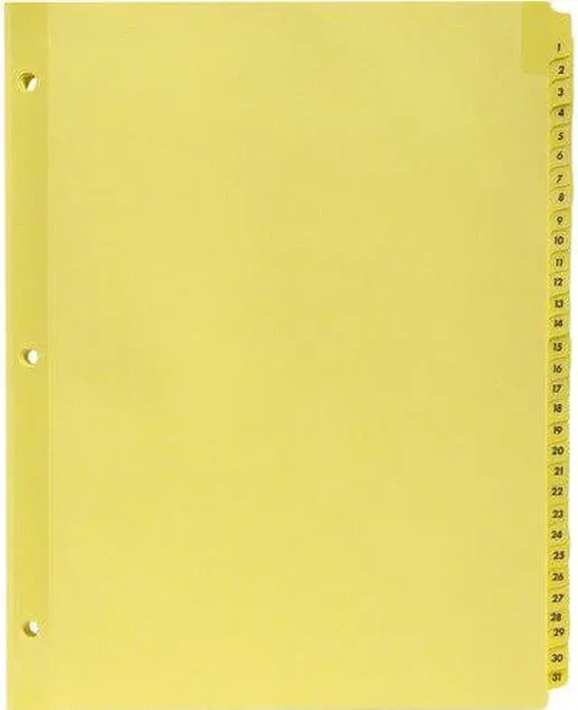 Alt view image 4 of 5 - Plastic Tab Indexes 3HP Printed 1-31 8-1/2"x11" 31 Tabs Buff
