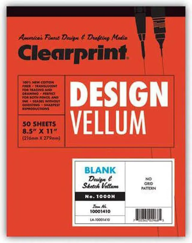 Alt view image 8 of 8 - Clearprint Design Vellum Paper 16lb White 8-1/2 x 11 50 Sheets/Pad 10001410
