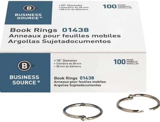 Alt view image 8 of 8 - Book Ring, 1-1/2" Diameter, 100/BX, Silver