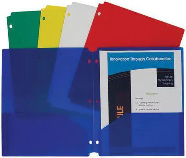 Alt view image 17 of 20 - C-Line Two-Pocket Heavyweight Poly Portfolio Folder 3-Hole Punch Letter Asst 10/PK 32930