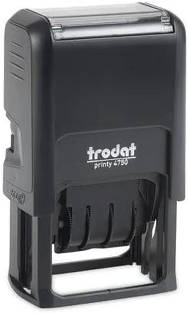 Alt view image 5 of 7 - Trodat E4756 Economy 5-In-1 Date Stamp, Self-Inking, 1 X 1 5/8, Blue/Red