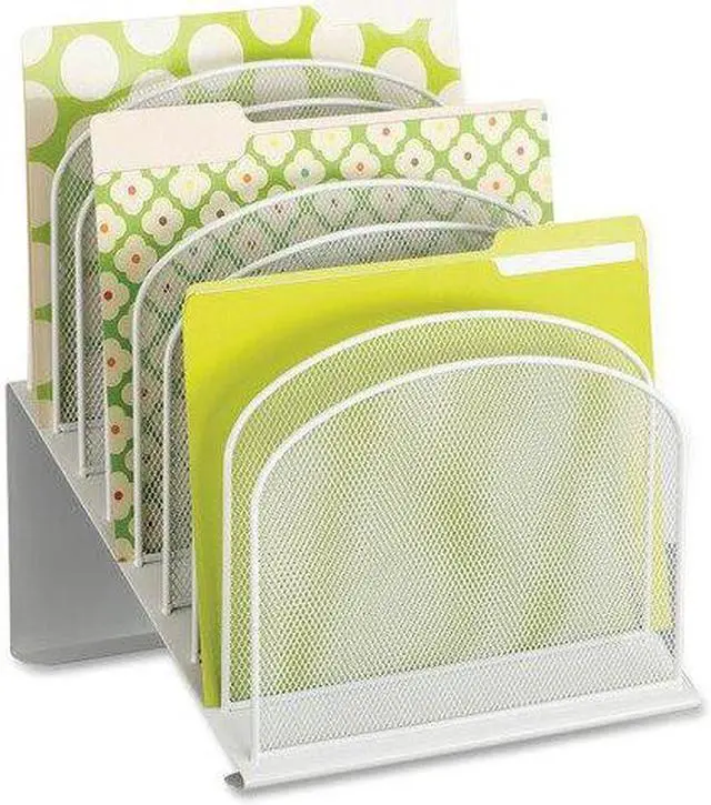 Alt view image 13 of 16 - Safco Mesh Desk Organizer Eight Sections Steel 11 1/4 x 10 7/8 x 13 3/4 White