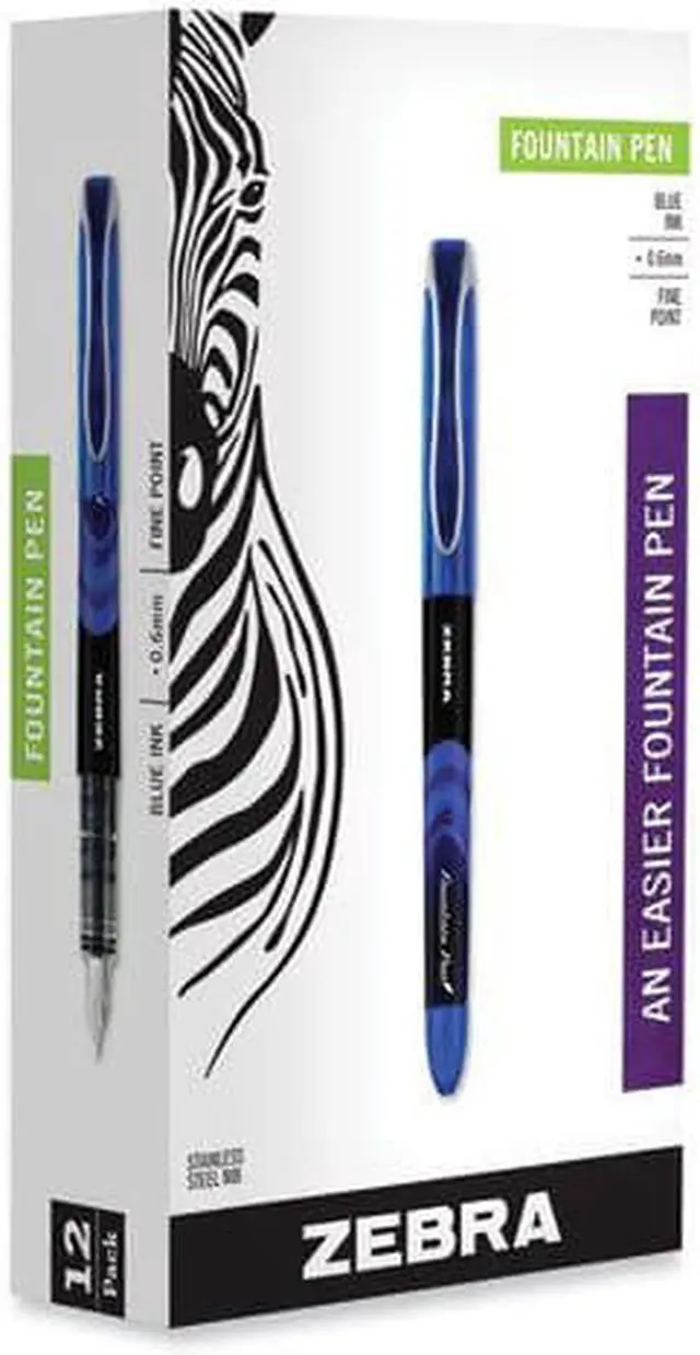 Alt view image 5 of 7 - Zebra Fountain Pen Blue Ink Fine 1 Dozen 48320