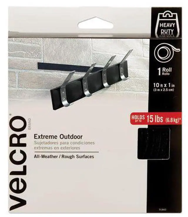 Alt view image 15 of 20 - Velcro Extreme Fasteners 1" x 10 ft Black 1 roll 91843