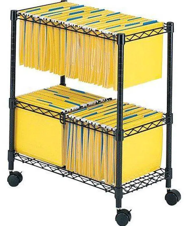 Alt view image 20 of 20 - Safco - 5278BL - Safco 2-Tier Rolling File Cart - 300 lb Capacity - 4 Casters - Steel - x 25.8 Width x 14 Depth x 29.8
