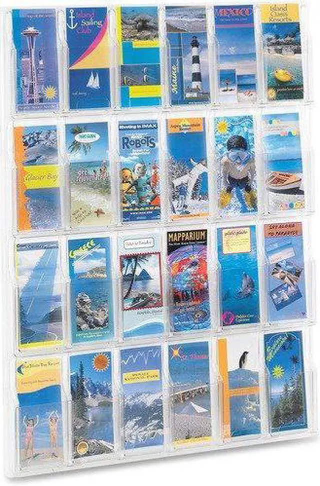 Alt view image 4 of 10 - Safco Reveal Clear Literature Displays 24 Compartments 30w x 2d x 41h Clear