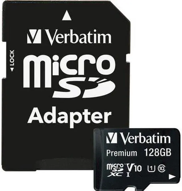Alt view image 10 of 20 - Verbatim 128GB Premium microSDXC Memory Card with Adapter, UHS-I Class 10 - TAA Compliant - Class 10/UHS-I (U1) - 45 MB/s Read1 Pack