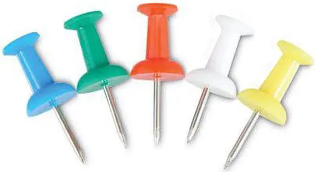 Alt view image 3 of 5 - Universal Colored Push Pins, Plastic, Asstd., 3/8", 400/Pack