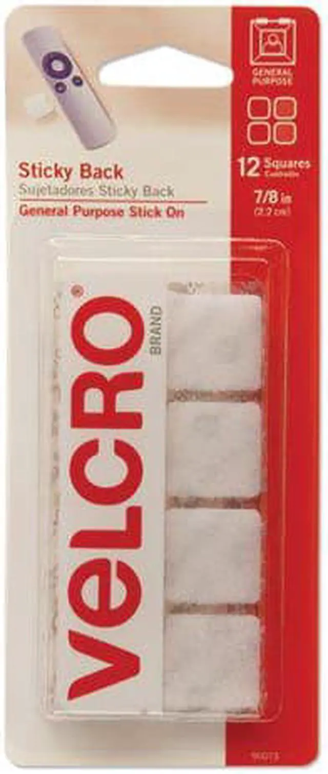 Alt view image 5 of 17 - VELCRO BRAND 90073 7/8" W x 7/8" L Hook-and-Loop Square White Sticky-Back