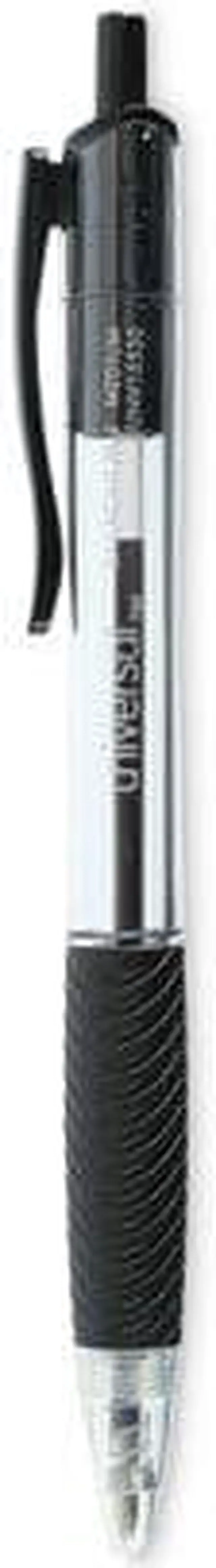 Alt view image 8 of 17 - Universal Comfort Grip Clear Barrel Retractable Ballpoint Pen Black Ink 1mm 48/Set 15533