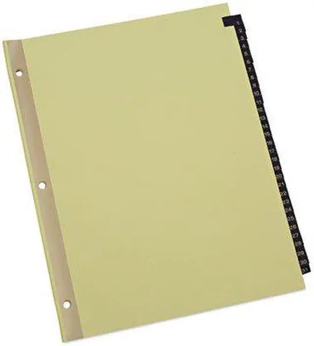 Alt view image 4 of 10 - UNIVERSAL Leather-Look Mylar Tab Dividers 31 Numbered Tabs Letter Black/Gold Set