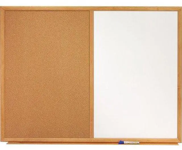 Alt view image 3 of 9 - Quartet S554 4' x 3' Standard Combination Whiteboard/Cork Bulletin Board