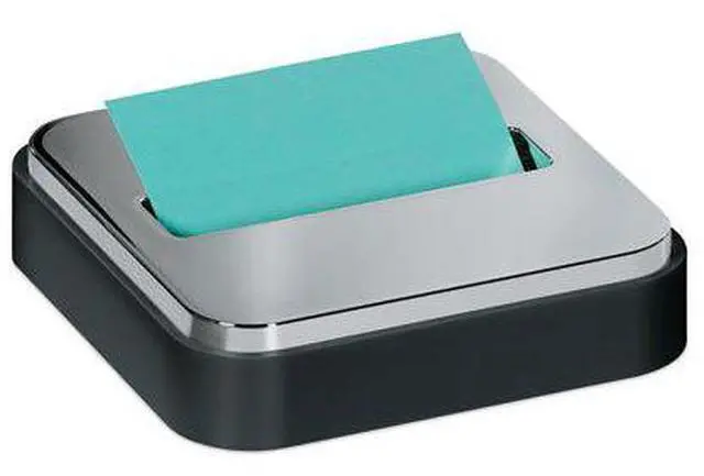 Alt view image 8 of 10 - Post-it; Steel Top Pop-Up Dispenser - 3" x 3" Note - 45 Sheet Note Capacity - Black  MMMSTL330BK