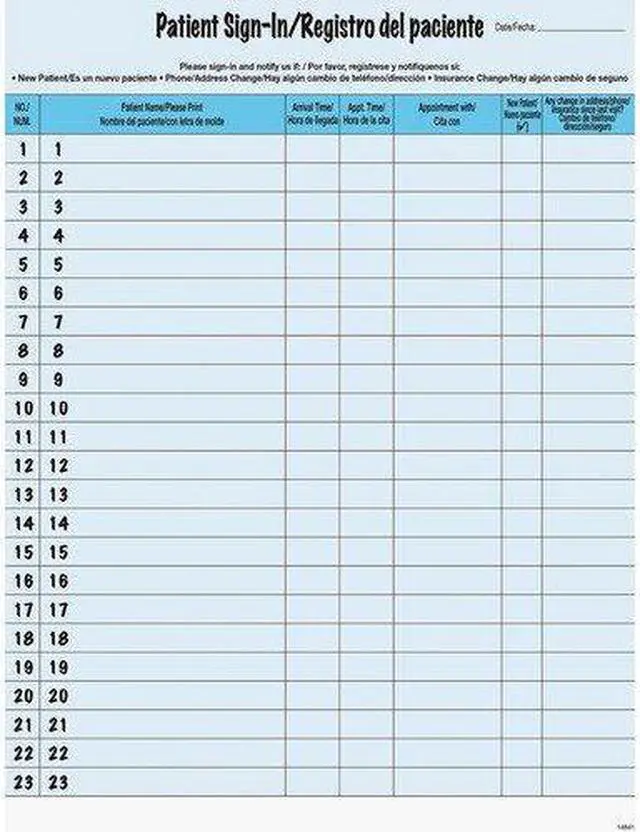 Alt view image 6 of 20 - Tabbies Patient Sign-in Label Forms - Letter - 8 1/2" x 11" Sheet Size - Blue Sheet(s) - 125 / Pack