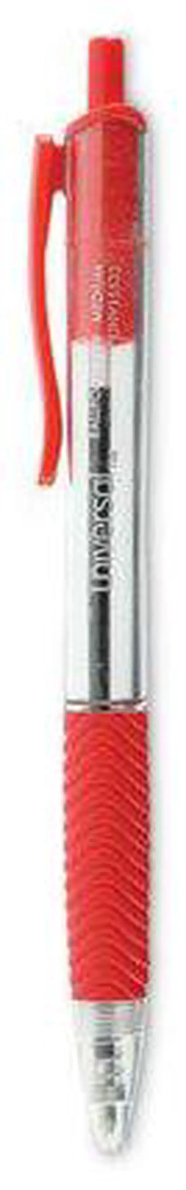 Alt view image 6 of 15 - UNIVERSAL Economy Retractable Ballpoint Pen Red Ink Clear 1mm Dozen 15532