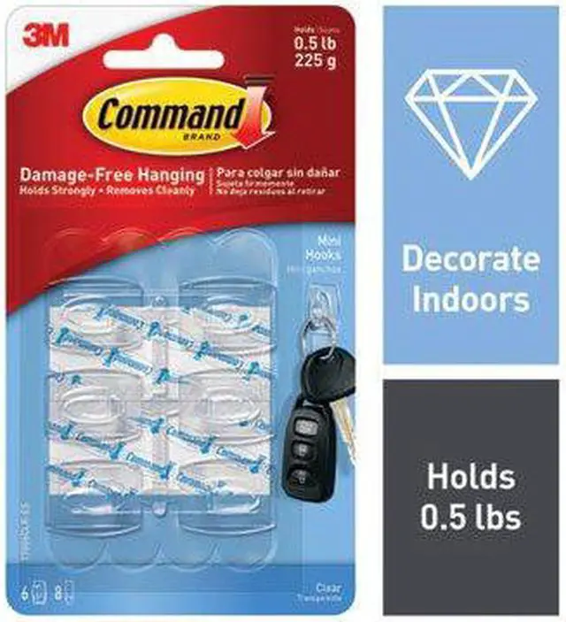 Alt view image 17 of 20 - 3M Command Clr Mini Hooks 17006CLR-ES-6PK Unit: EACH