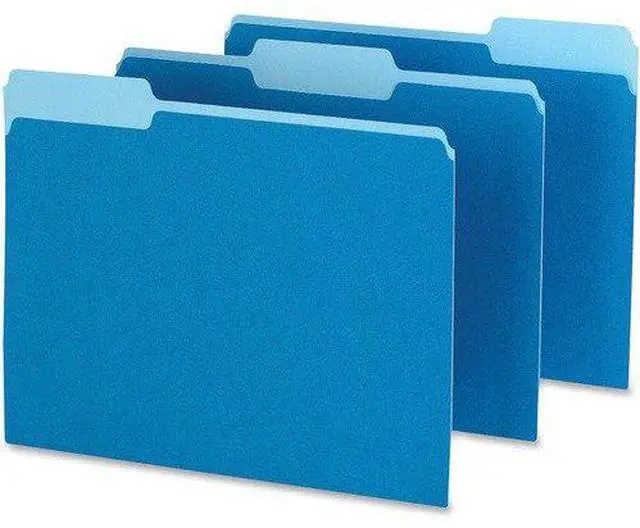 Alt view image 3 of 10 - Pendaflex Colored File Folders 1/3 Cut Top Tab Letter Blue/Light Blue 100/Box 15213BLU