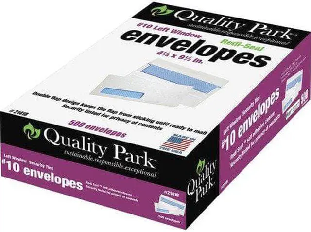 Alt view image 4 of 13 - Quality Park Redi Seal Envelope Security #10 4 1/8 x 9 1/2 Window White 500/Box 21418